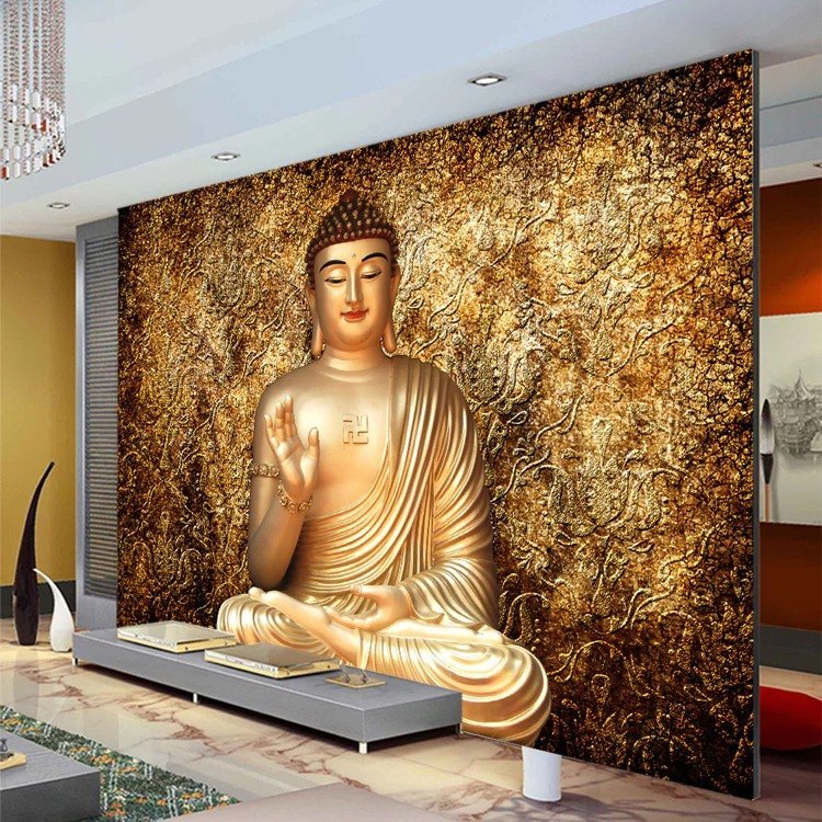3d buddha wallpaper for living room 1